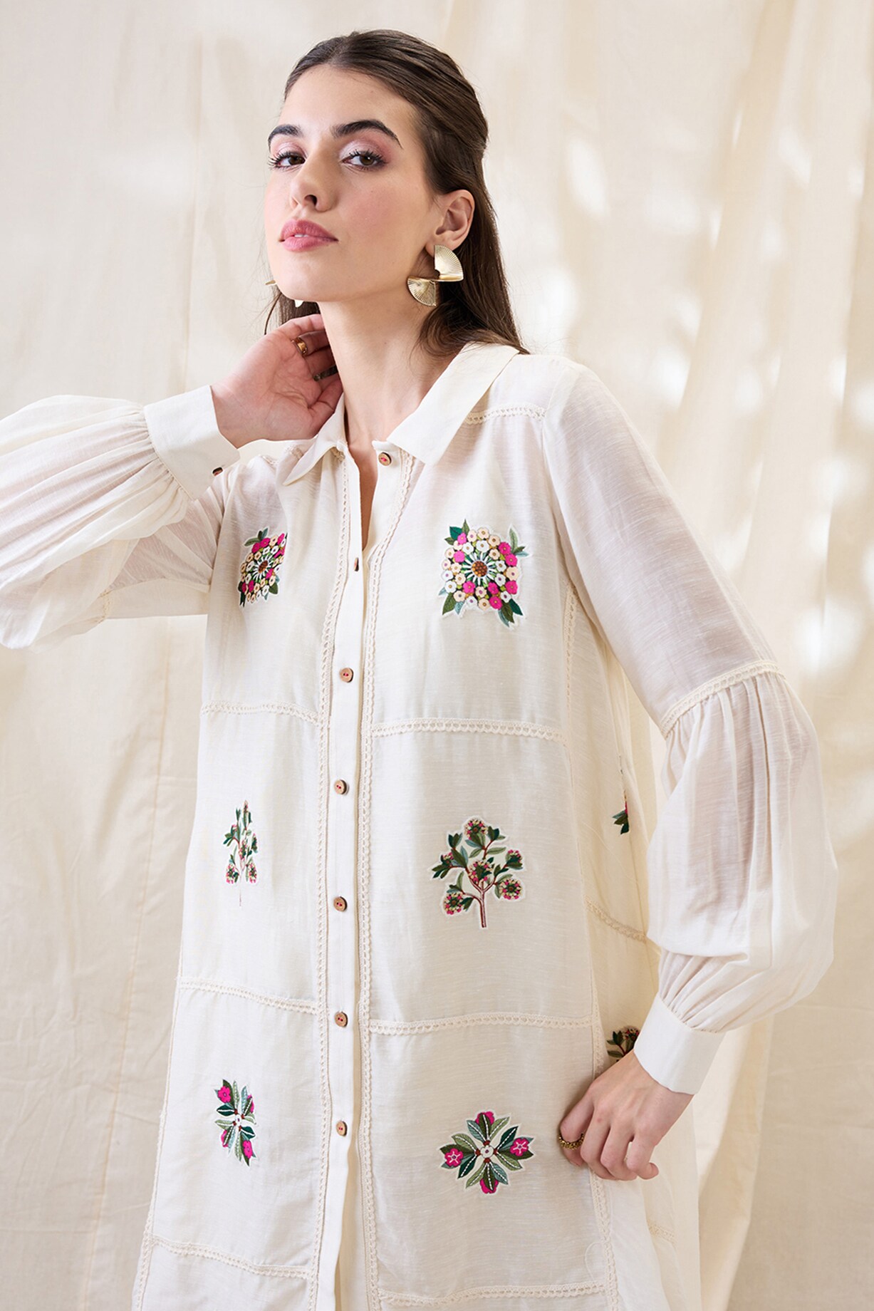 White Linen Embellished A-line Summer Dress by Soup by Sougat Paul at  Pernia's Pop Up Shop 2026