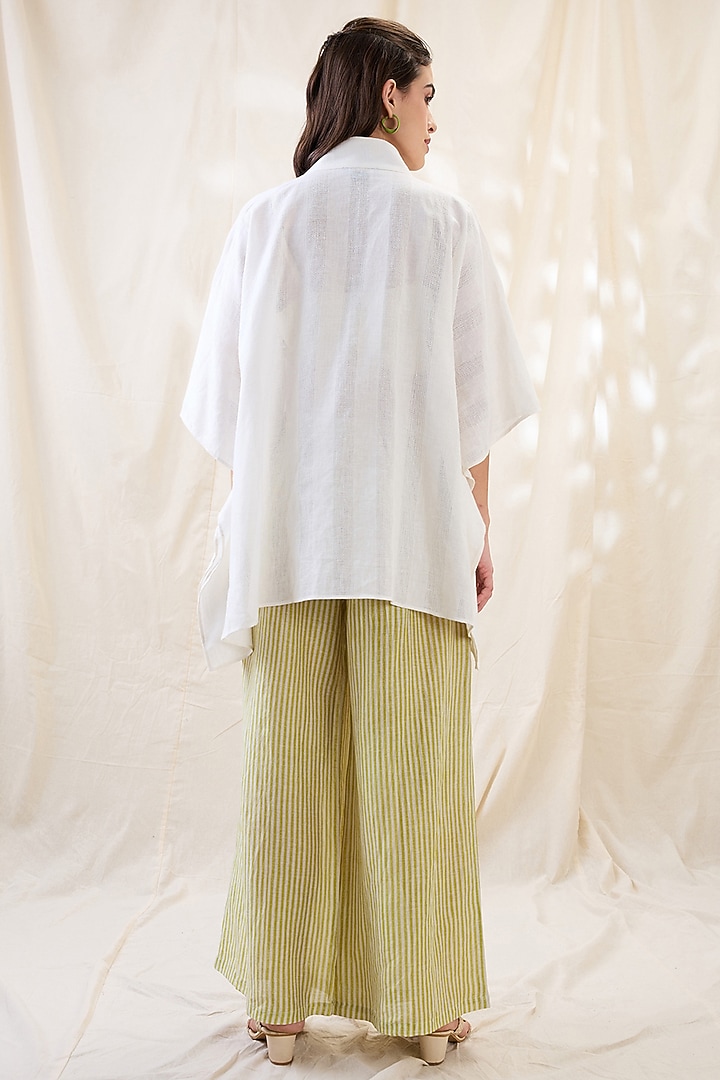 White Linen Applique Work Co-Ord Set by Soup by Sougat Paul at Pernia's Pop Up Shop