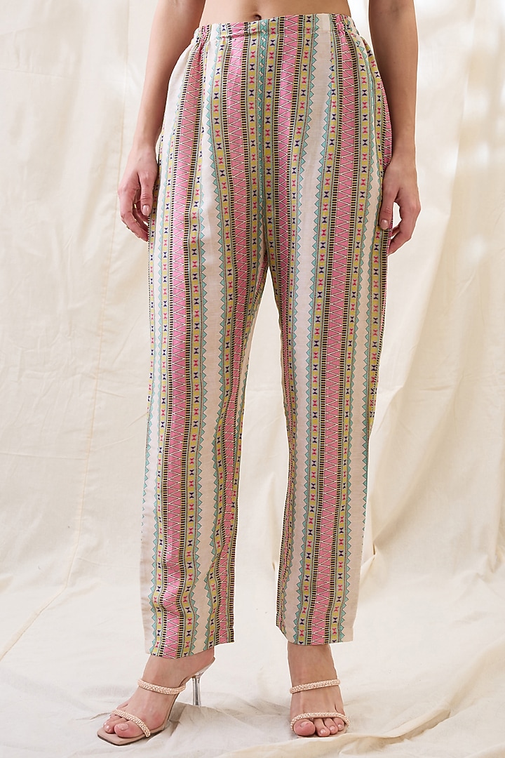 Yellow Linen Embellished Co-Ord Set by Soup by Sougat Paul at Pernia's Pop Up Shop
