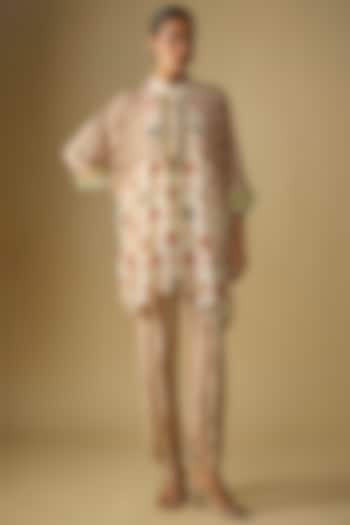 Beige & Black Crepe Embellished Co-Ord Set by Soup by Sougat Paul at Pernia's Pop Up Shop