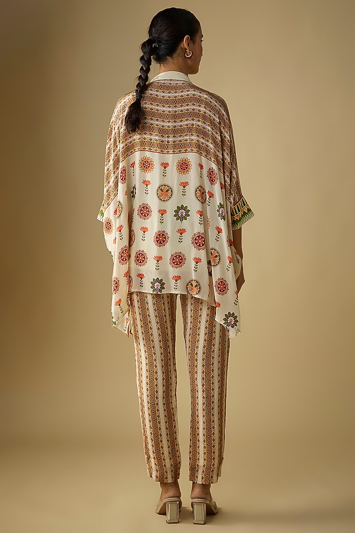 Beige & Black Crepe Embellished Co-Ord Set by Soup by Sougat Paul at Pernia's Pop Up Shop