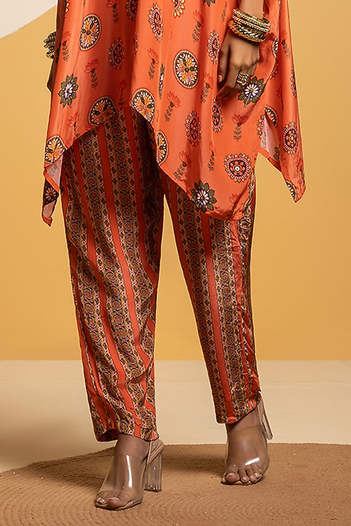 Rust Crepe Embellished Kimono Kurta Set by Soup by Sougat Paul at Pernia's Pop Up Shop