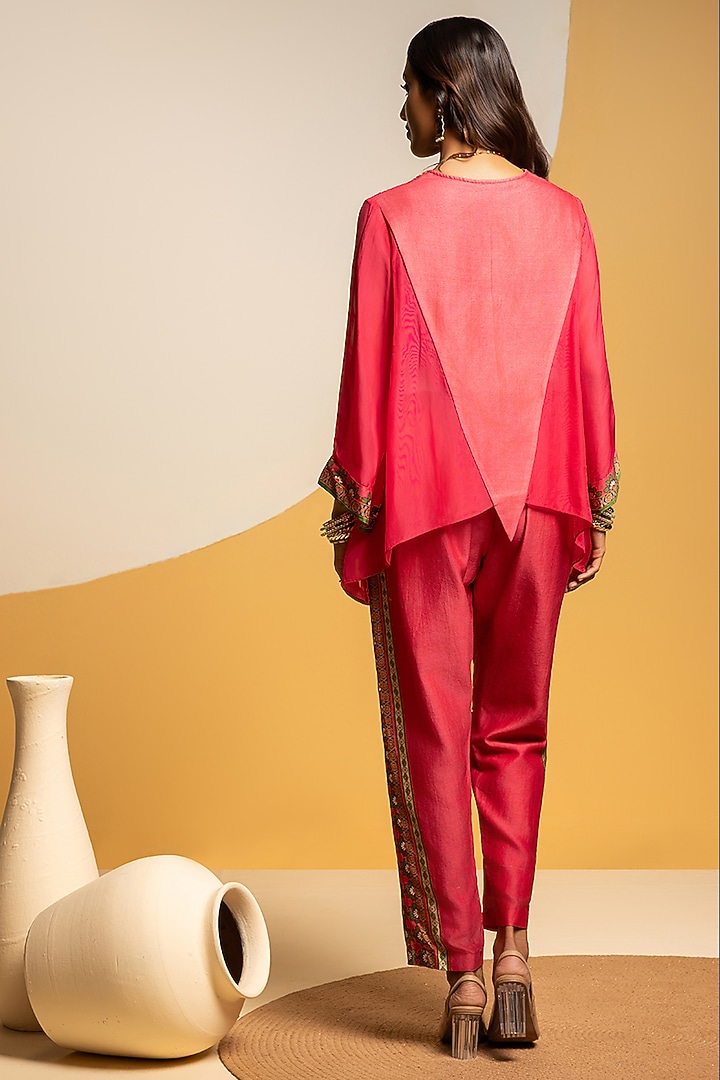 Pink Chanderi Printed Co-Ord Set by Soup by Sougat Paul at Pernia's Pop Up Shop