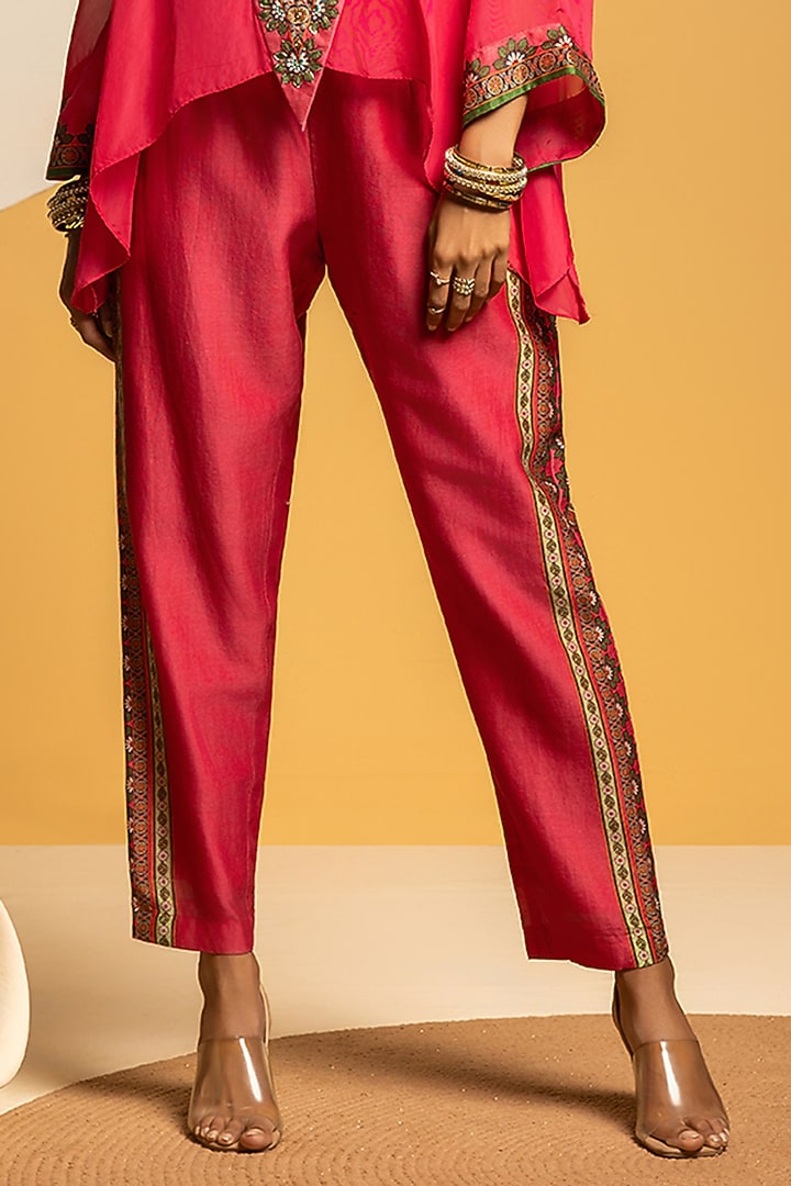 Pink Chanderi Printed Co-Ord Set by Soup by Sougat Paul at Pernia's Pop Up Shop