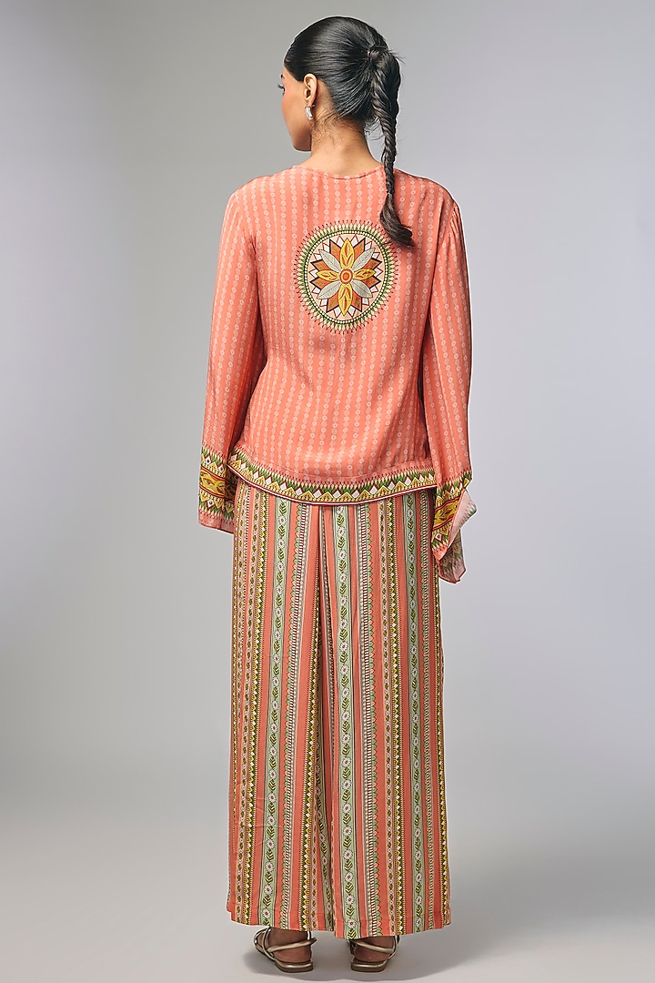 Orange Crepe Embellished Co-Ord Set by Soup by Sougat Paul at Pernia's Pop Up Shop