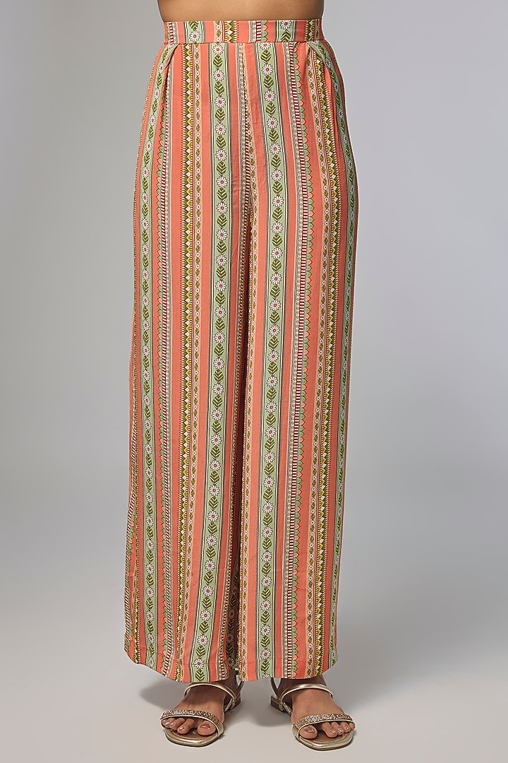 Orange Crepe Embellished Co-Ord Set by Soup by Sougat Paul at Pernia's Pop Up Shop