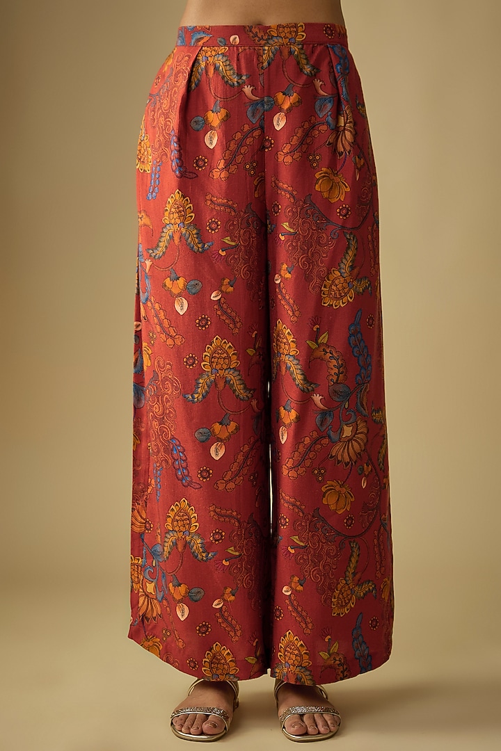 White & Red Silk Printed Co-Ord Set by Soup by Sougat Paul at Pernia's Pop Up Shop