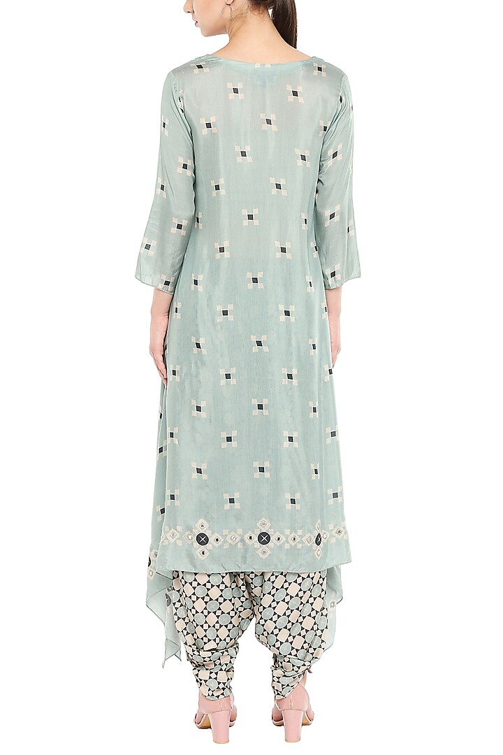 Blue Embellished Kurta With Dhoti Pants by Soup by Sougat Paul at Pernia's Pop Up Shop