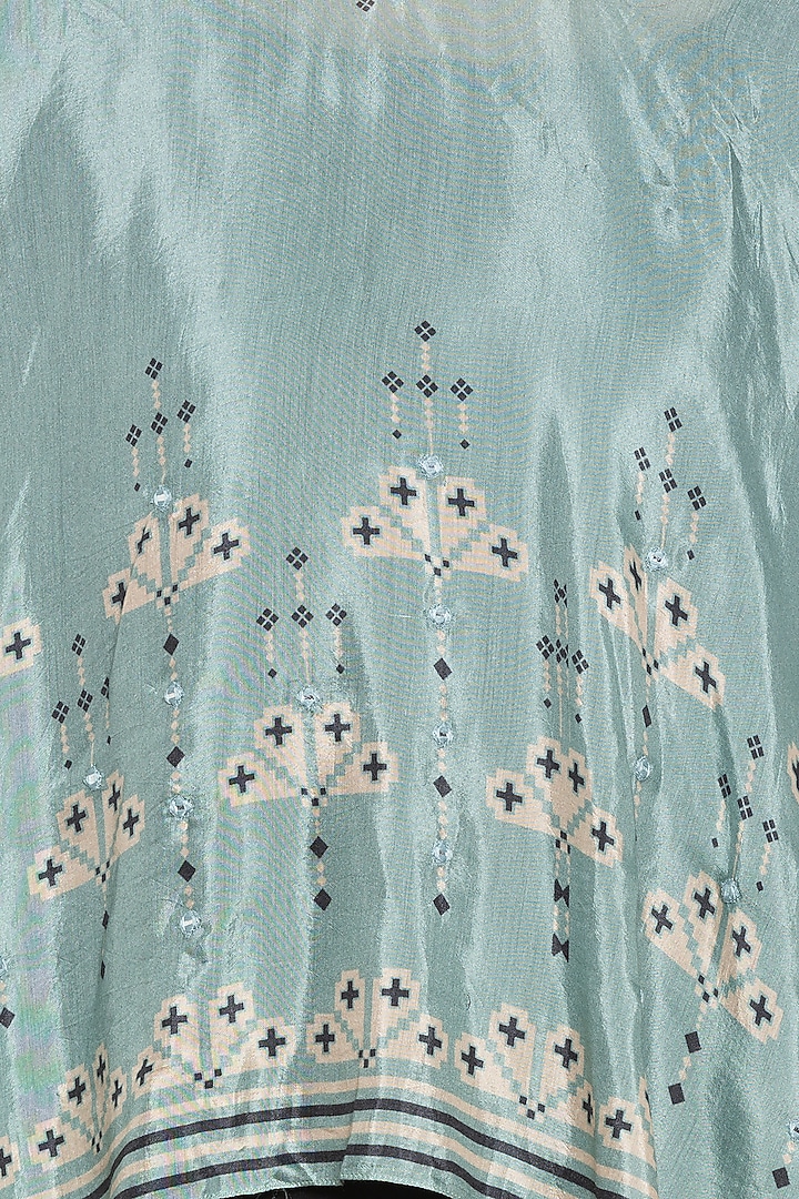 Sea Green Printed Cape With Black Maxi Summer Dress by Soup by Sougat Paul at Pernia's Pop Up Shop