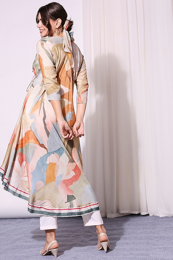 Multi Colored Printed Asymmetrical Tunic by Soup by Sougat Paul at Pernia's Pop Up Shop