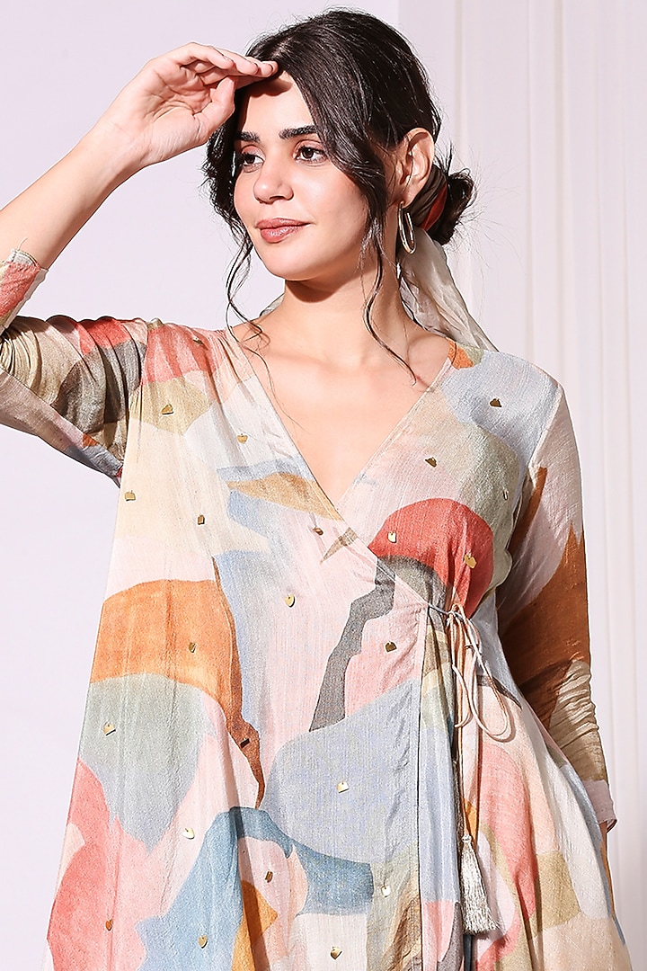 Multi Colored Printed Asymmetrical Tunic by Soup by Sougat Paul at Pernia's Pop Up Shop