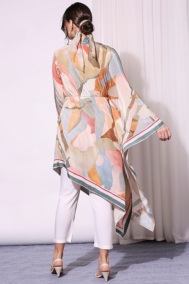Multi Colored Crepe & Rayon Tunic Set by Soup by Sougat Paul at Pernia's Pop Up Shop