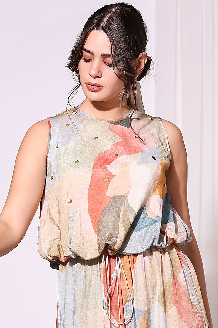 Multi Colored Printed Jumpsuit by Soup by Sougat Paul at Pernia's Pop Up Shop