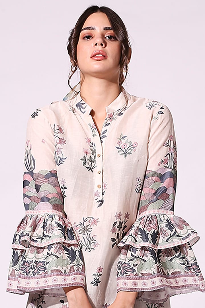 Off White Printed Palazzo Pant Set by Soup by Sougat Paul at Pernia's Pop Up Shop
