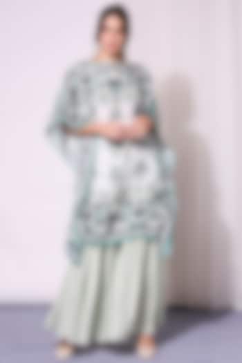 Mint Green Printed Flared Pant Set by Soup by Sougat Paul