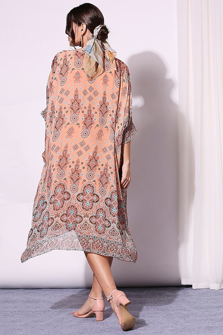Coral Printed Kaftan Summer Dress by Soup by Sougat Paul at Pernia's Pop Up Shop