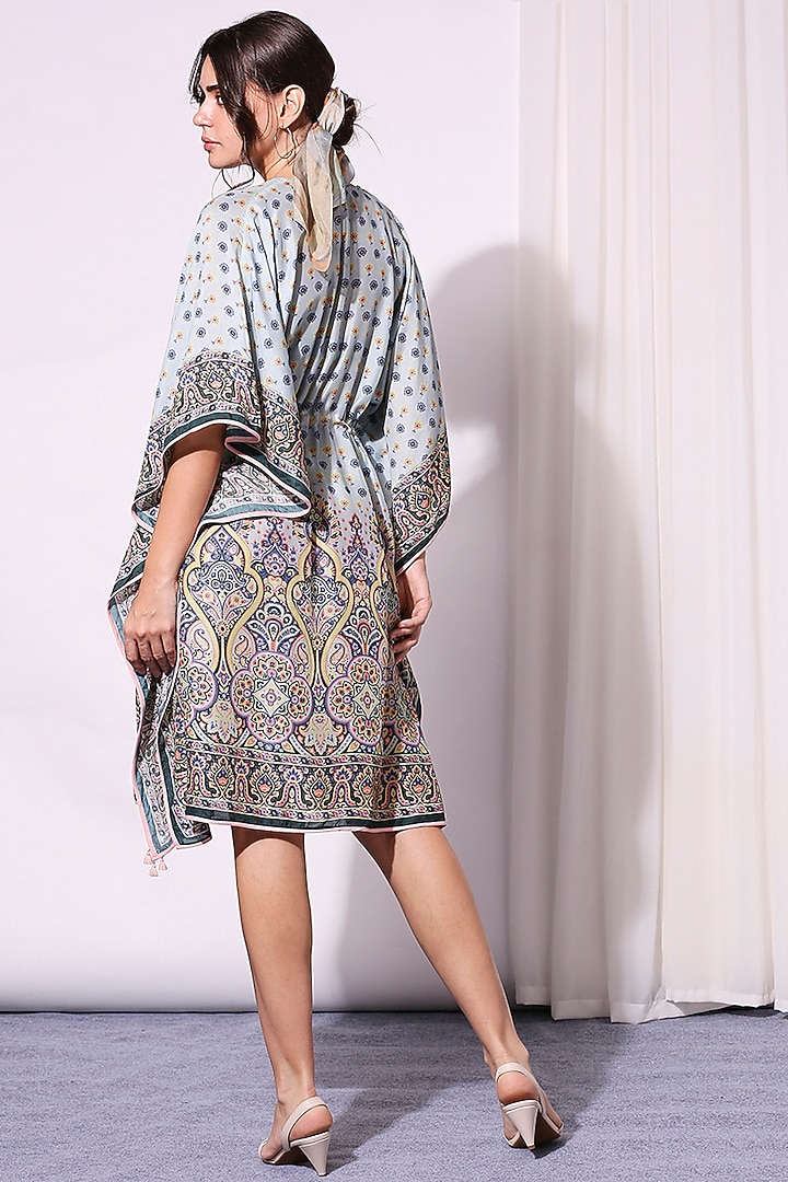 Powder Blue Kaftan With Tie-Up by Soup by Sougat Paul at Pernia's Pop Up Shop