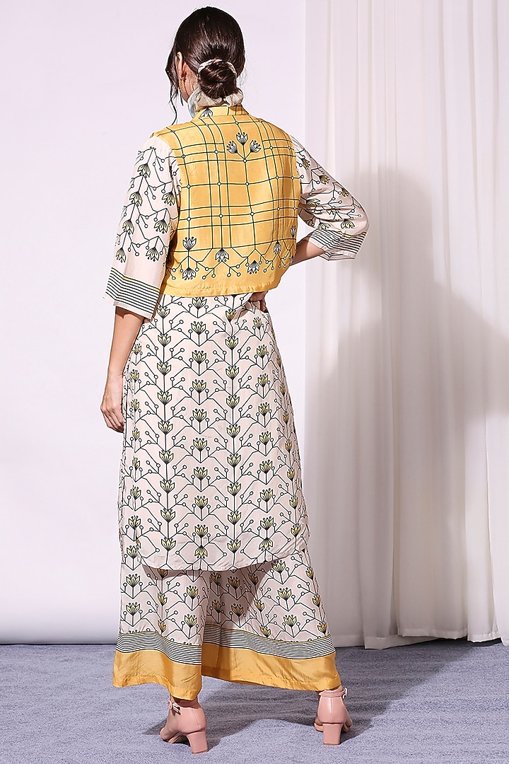 White Printed Kurta Set by Soup by Sougat Paul at Pernia's Pop Up Shop