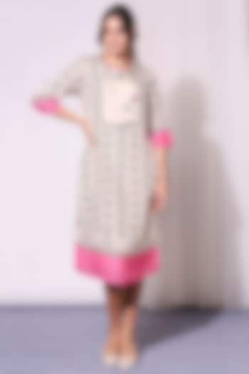 Powder Pink Printed Summer Dress by Soup by Sougat Paul at Pernia's Pop Up Shop