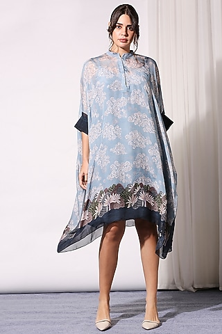 Breeze Blue Printed Kaftan by Soup by Sougat Paul