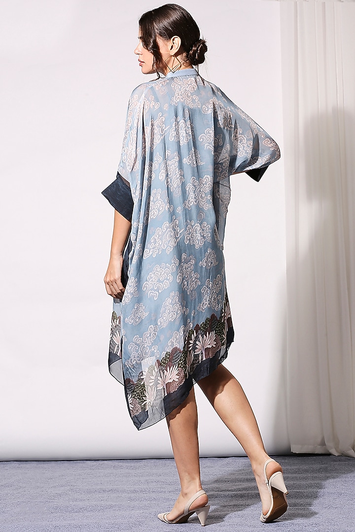 Breeze Blue Printed Kaftan by Soup by Sougat Paul at Pernia's Pop Up Shop