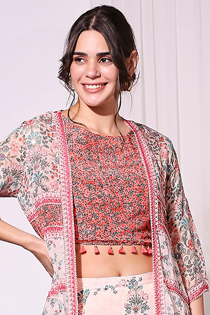 Mellow Rose Printed Party Wear Sharara Set by Soup by Sougat Paul at Pernia's Pop Up Shop