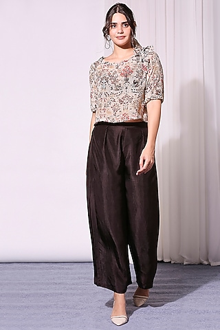 Black Twill Pant Set by Soup by Sougat Paul