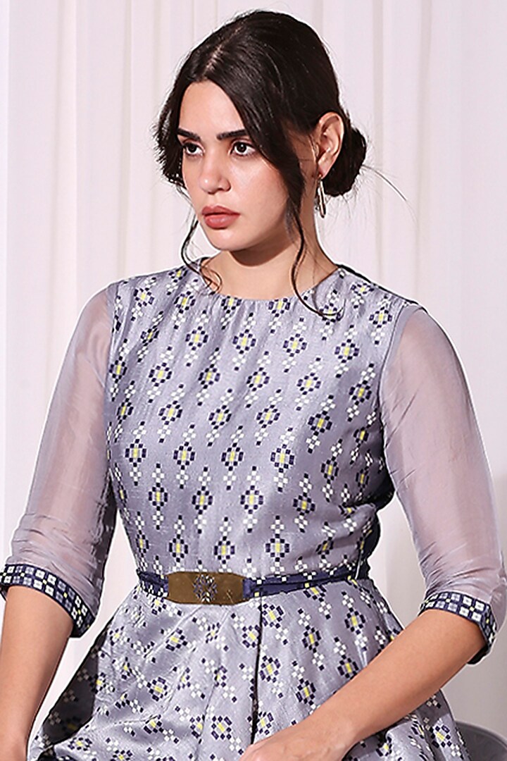 Blue Printed Pant Set by Soup by Sougat Paul at Pernia's Pop Up Shop