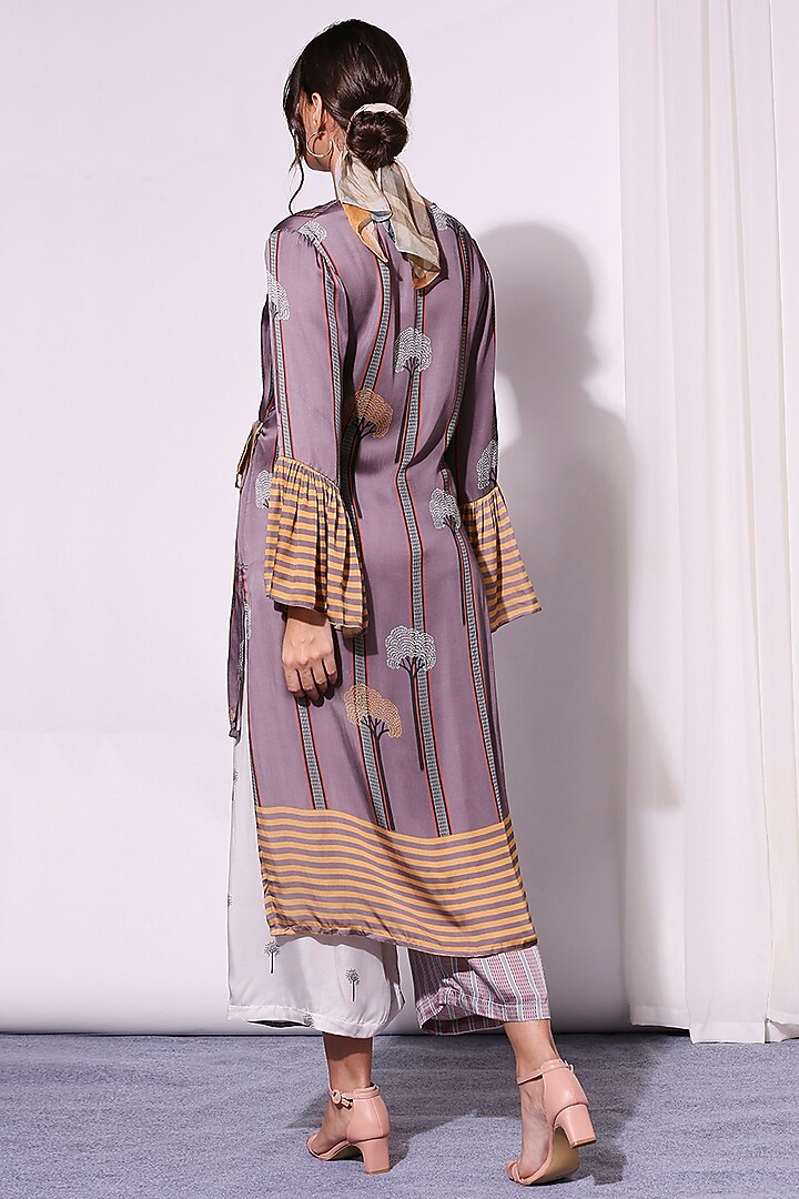 Purple Printed Pant Set by Soup by Sougat Paul at Pernia's Pop Up Shop