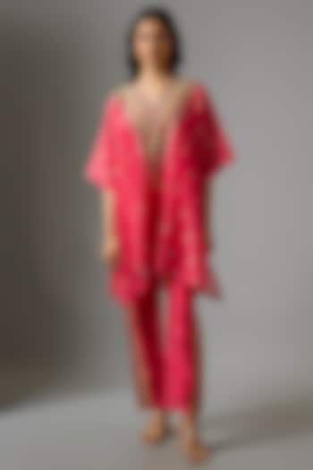 Pink Chanderi Hand Embellished Kurta Set by Soup by Sougat Paul at Pernia's Pop Up Shop