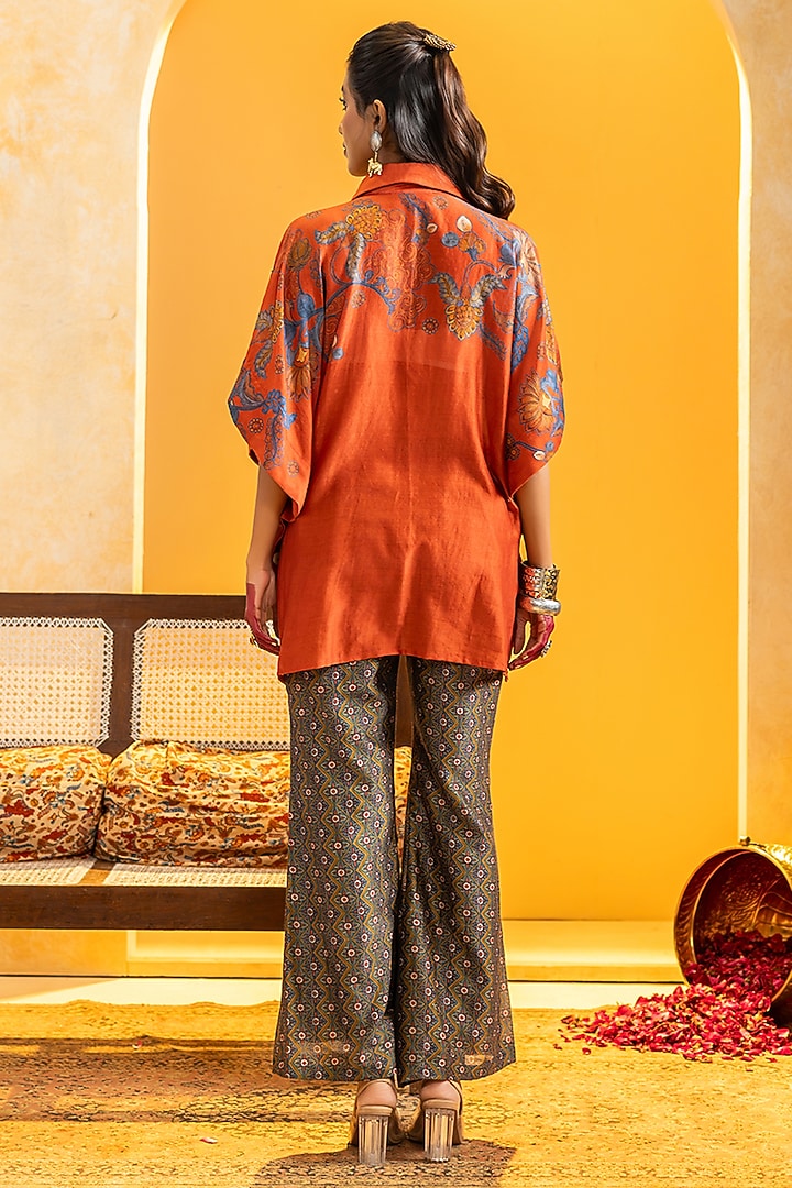 Maroon & Multi-Colored Chanderi Embellished Co-Ord Set by Soup by Sougat Paul at Pernia's Pop Up Shop