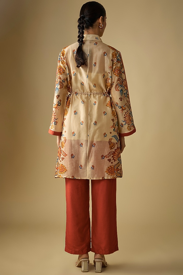 Off-White Chanderi Embellished Kurta Set by Soup by Sougat Paul at Pernia's Pop Up Shop