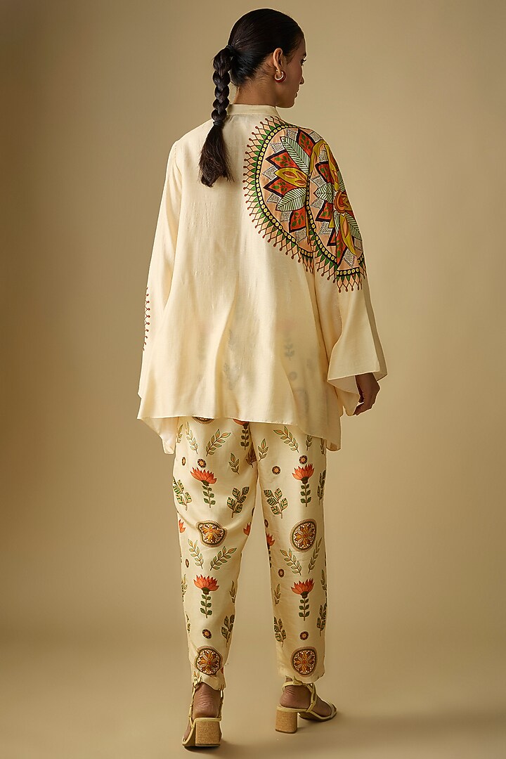 Beige Chanderi Embellished Co-Ord Set by Soup by Sougat Paul at Pernia's Pop Up Shop