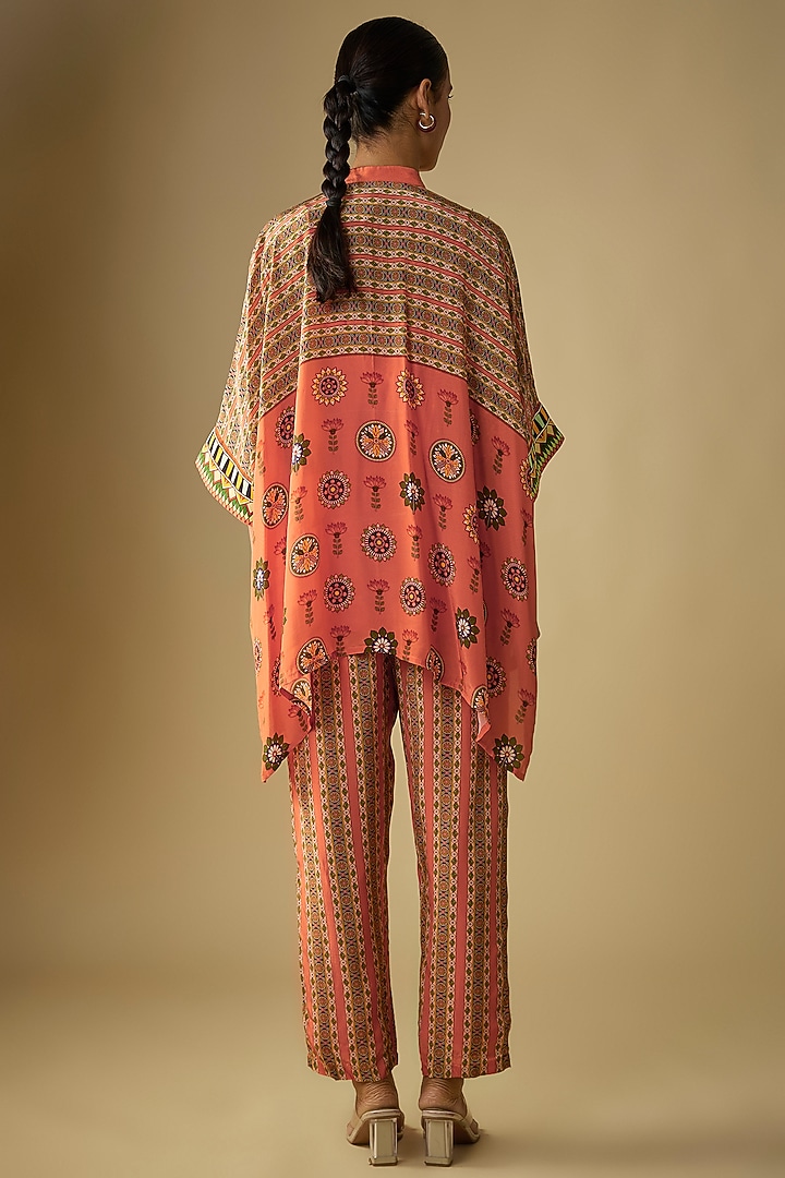 Rust Crepe Embellished Co-Ord Set by Soup by Sougat Paul at Pernia's Pop Up Shop