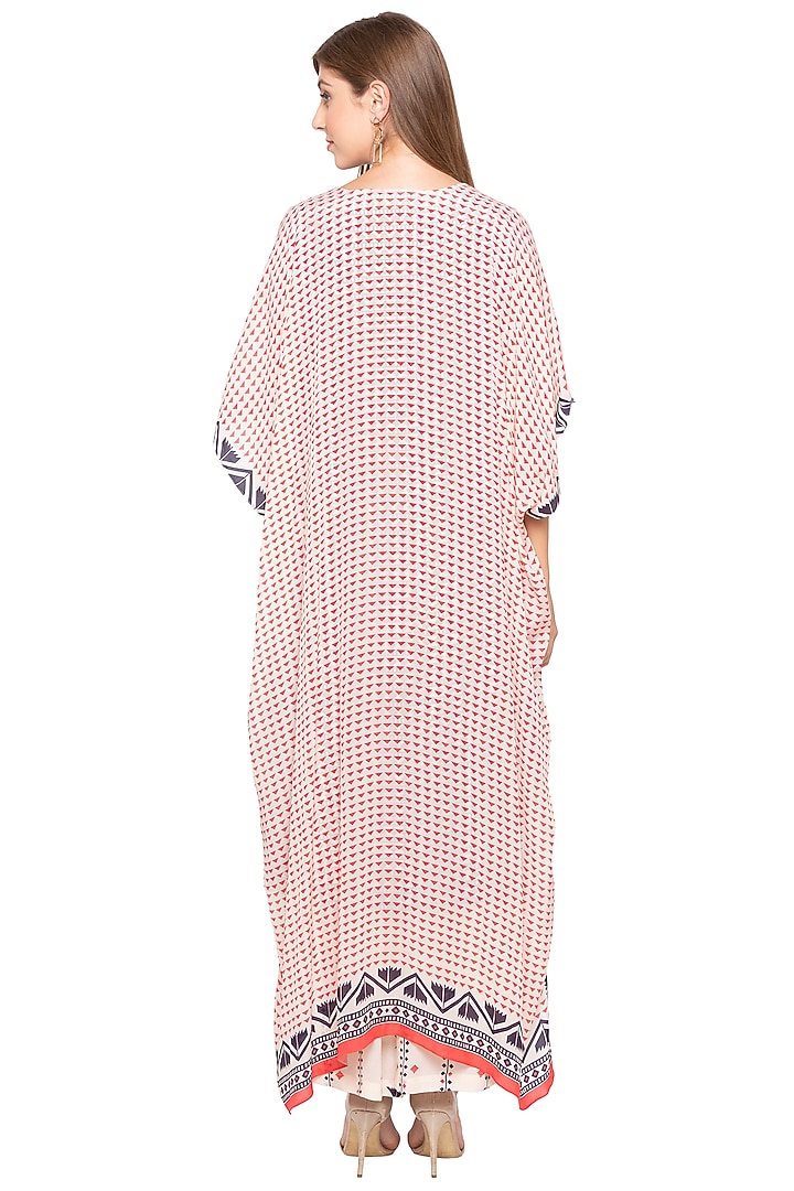 Pink & Blue Printed Kurta With Palazzo Pants & Cape by Soup by Sougat Paul at Pernia's Pop Up Shop