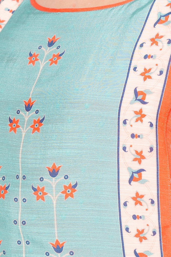 Orange Printed Kurta With Off White Palazzo Pants by Soup by Sougat Paul at Pernia's Pop Up Shop