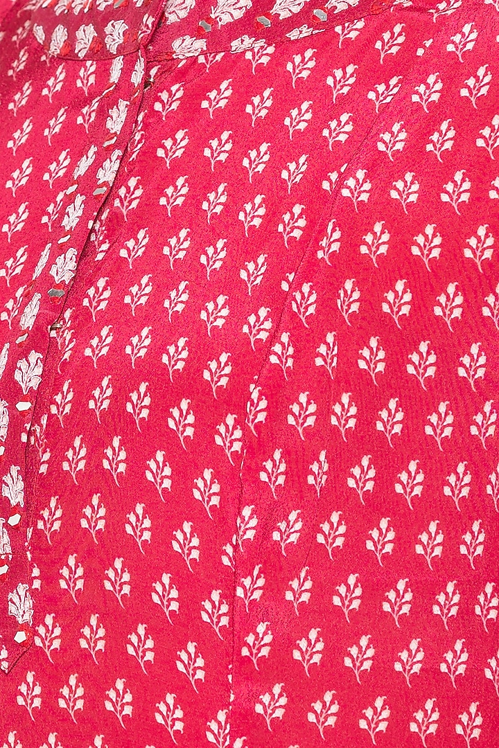 Magenta Printed & Embroidered Kurta With Palazzo Pants by Soup by Sougat Paul at Pernia's Pop Up Shop