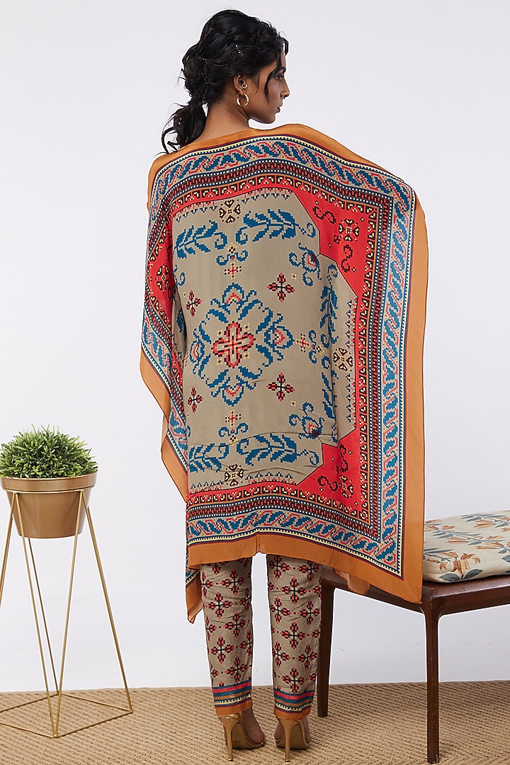 Multi-Coloured Printed Kaftan Jacket Set by Soup by Sougat Paul at Pernia's Pop Up Shop