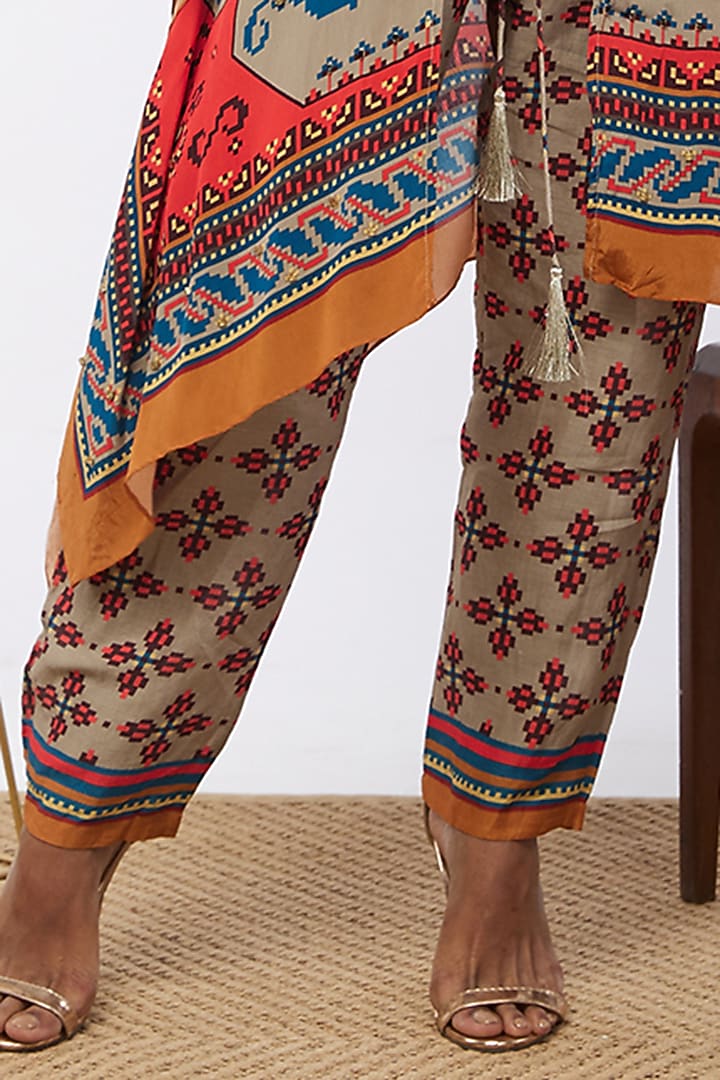 Multi-Coloured Printed Kaftan Jacket Set by Soup by Sougat Paul at Pernia's Pop Up Shop