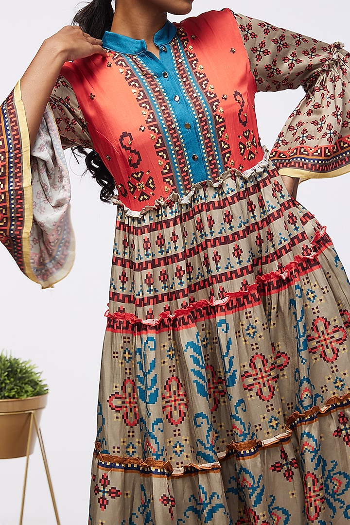 Multi-Coloured Printed Summer Dress by Soup by Sougat Paul at Pernia's Pop Up Shop