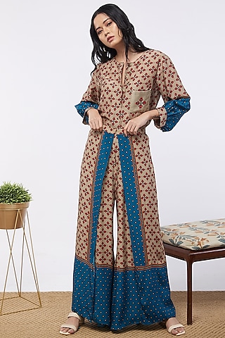 Multi-Coloured Printed Pant Set by Soup by Sougat Paul