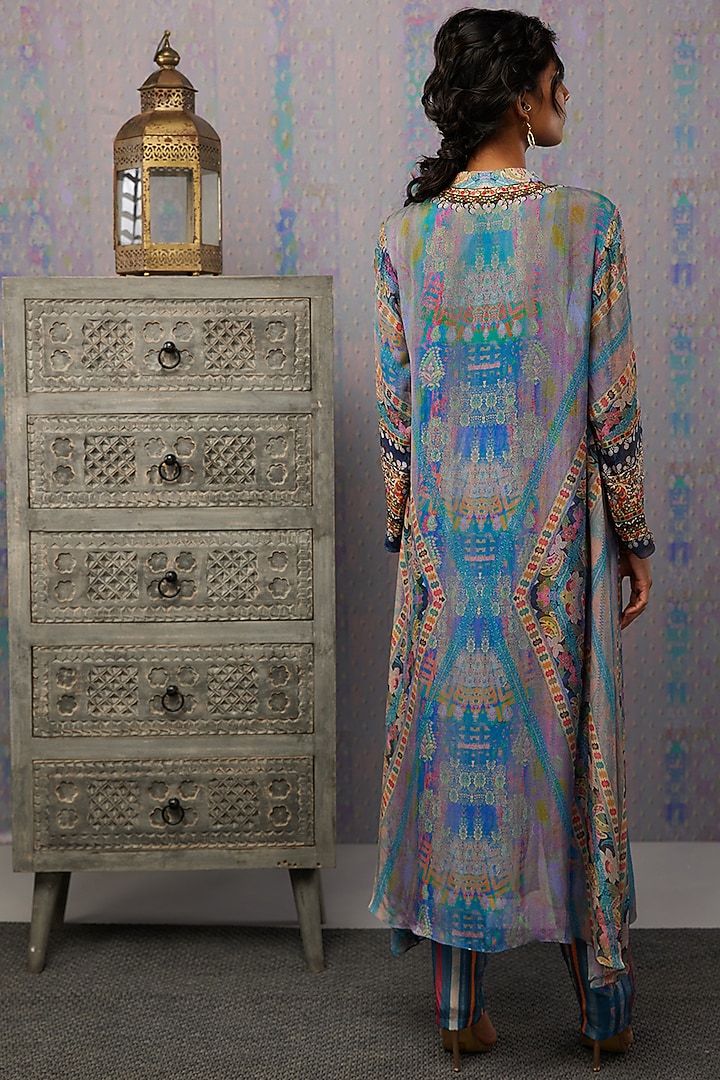 Blue Embroidered Kurta Set by Soup by Sougat Paul at Pernia's Pop Up Shop