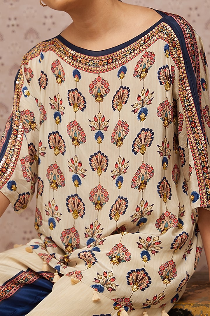 Cream Crepe Pant Set by Soup by Sougat Paul at Pernia's Pop Up Shop
