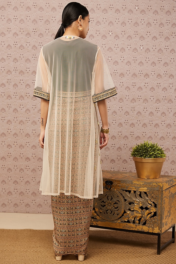 Cream Printed Skirt Set by Soup by Sougat Paul at Pernia's Pop Up Shop