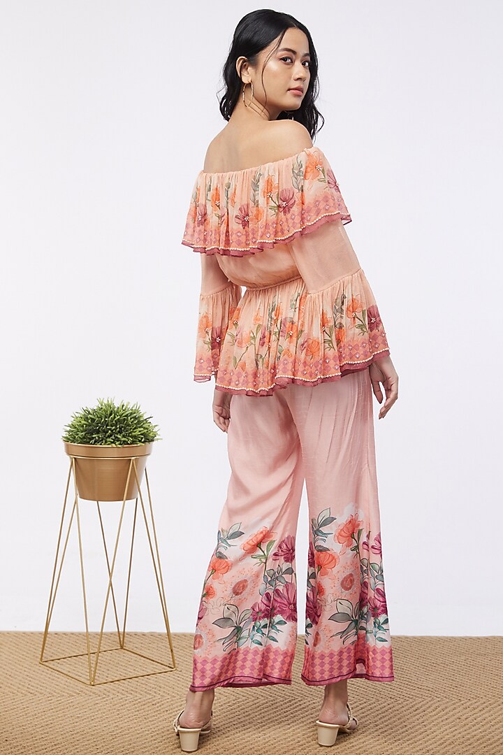 Pink Printed Pant Set by Soup by Sougat Paul at Pernia's Pop Up Shop