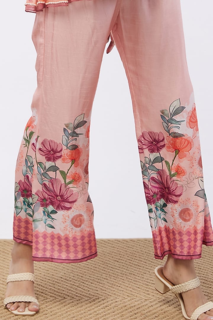 Pink Printed Pant Set by Soup by Sougat Paul at Pernia's Pop Up Shop