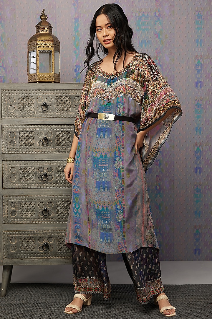 Multi-Coloured Embroidered Kaftan Set by Soup by Sougat Paul