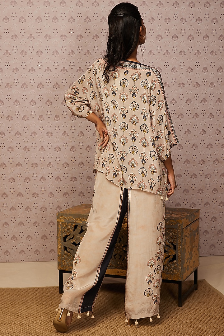 Beige Crepe Pant Set by Soup by Sougat Paul at Pernia's Pop Up Shop