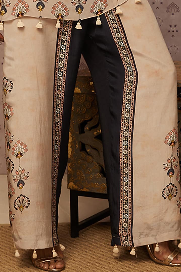 Beige Crepe Pant Set by Soup by Sougat Paul at Pernia's Pop Up Shop