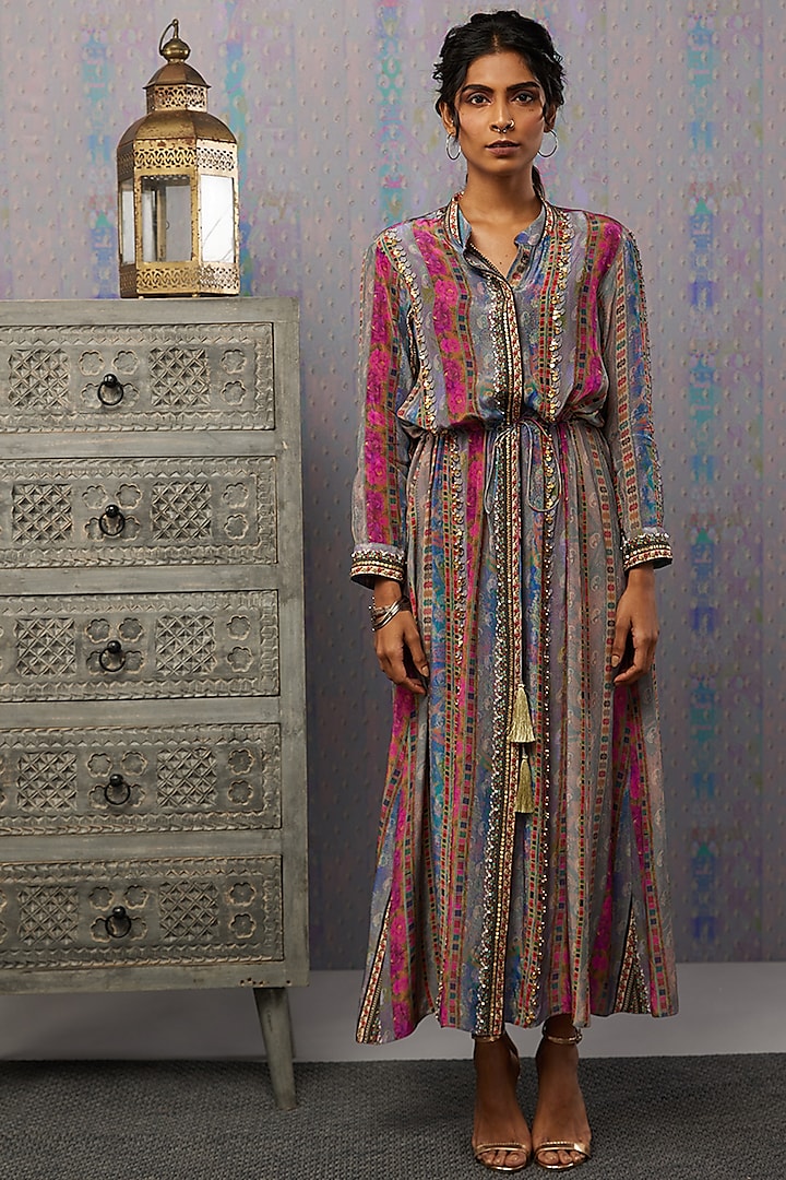 Multi-Coloured Embroidered Dress by Soup by Sougat Paul